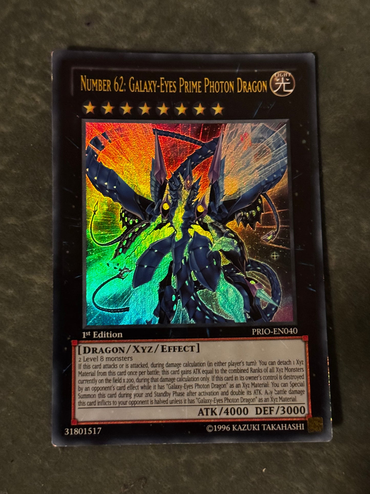 Number 62: Galaxy-Eyes Prime Photon Dragon PRIO-EN040