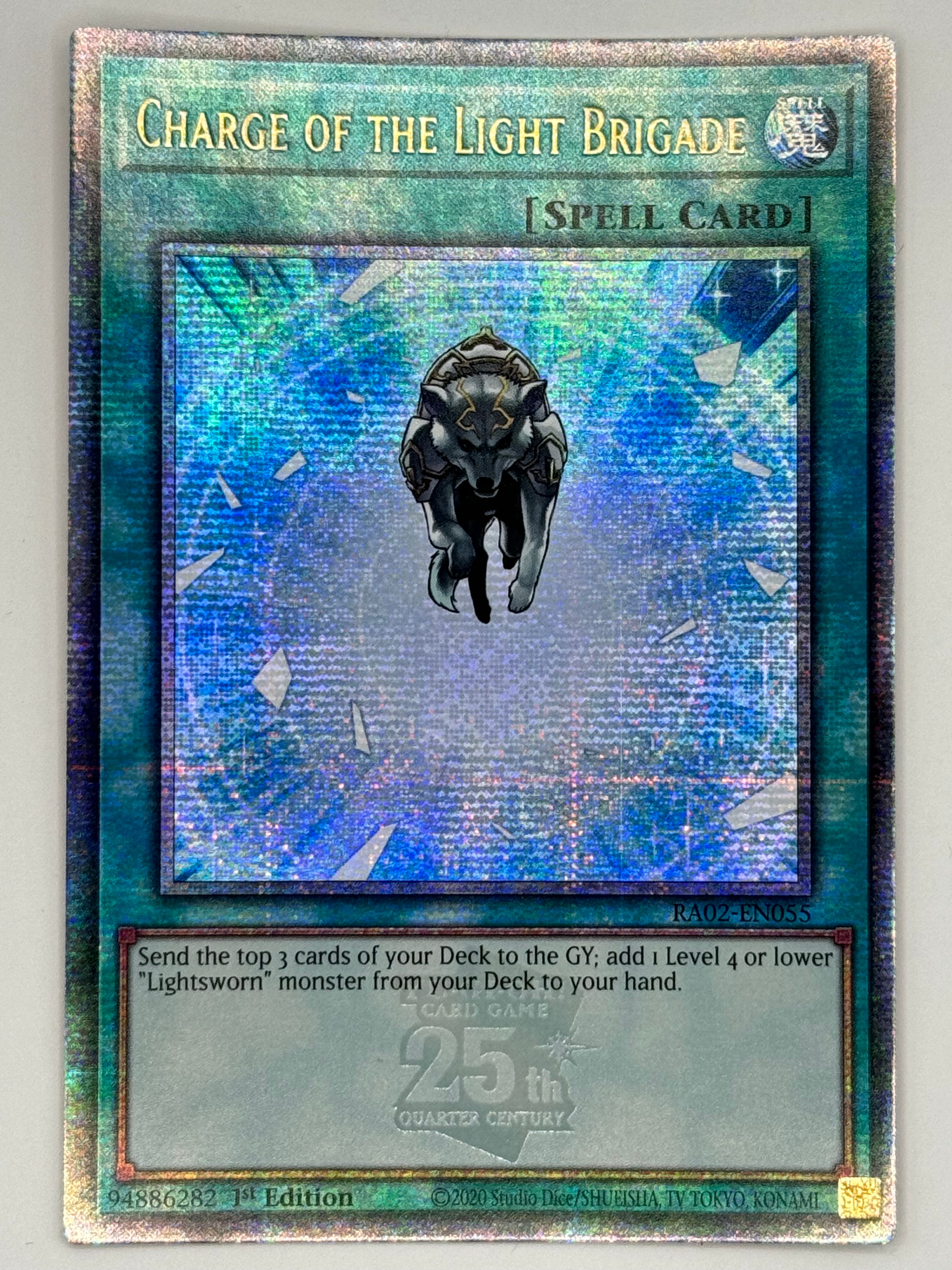 charge of the light brigade yugioh card QCCU-JP138 (UR) may be 1st or Unlimited Edition YU-GI-OH! - Charge of The