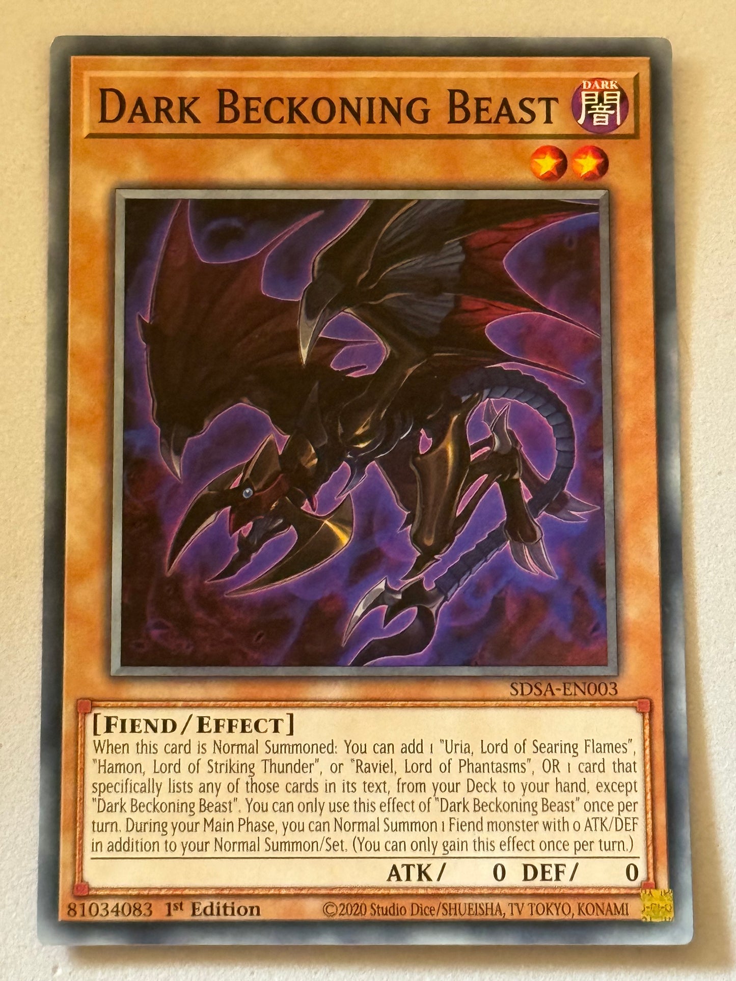Dark Beckoning Beast SDSA-EN003