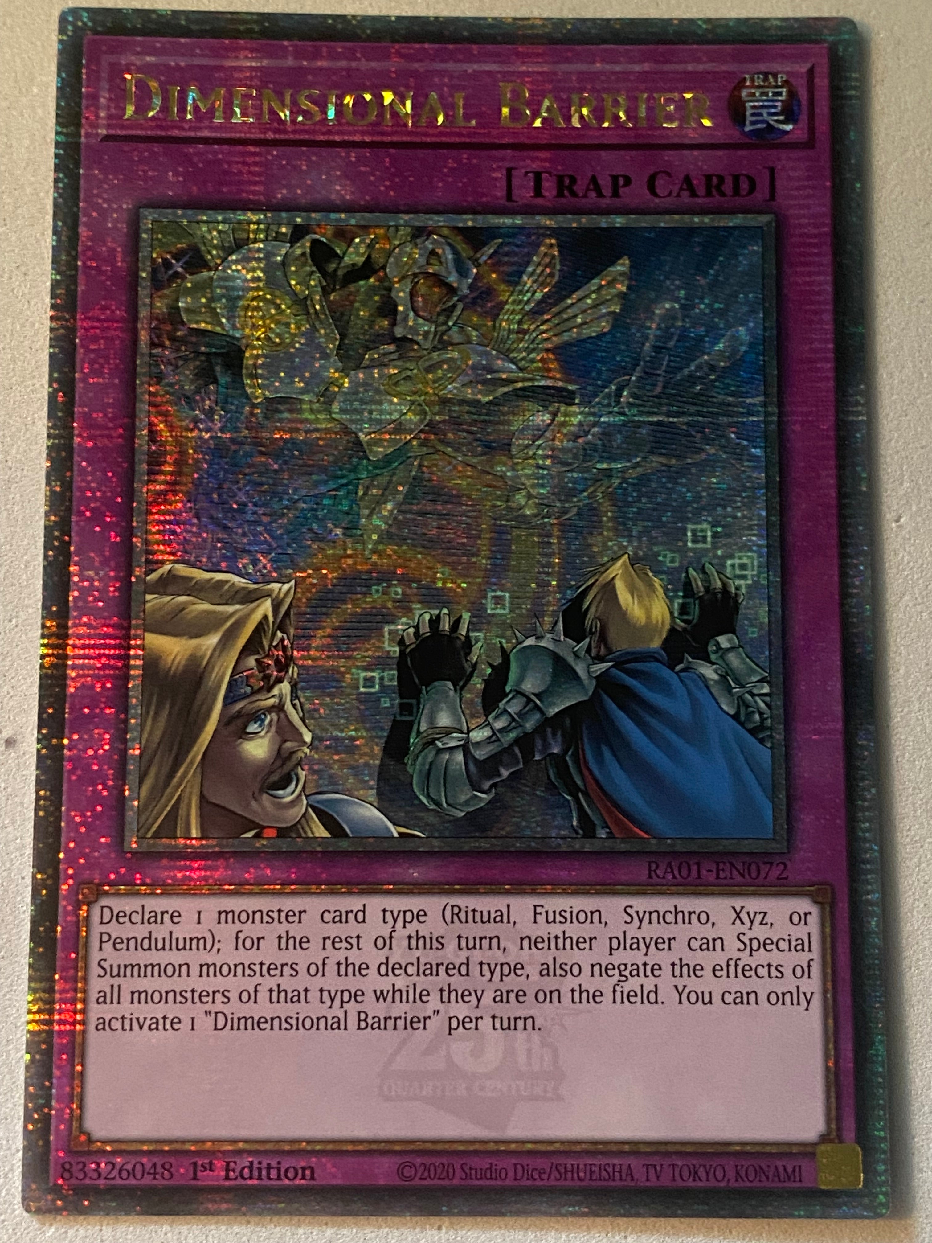 Dimensional Barrier - RA01-EN072 - Quarter Century Secret Rare - Face To Face Games-151009