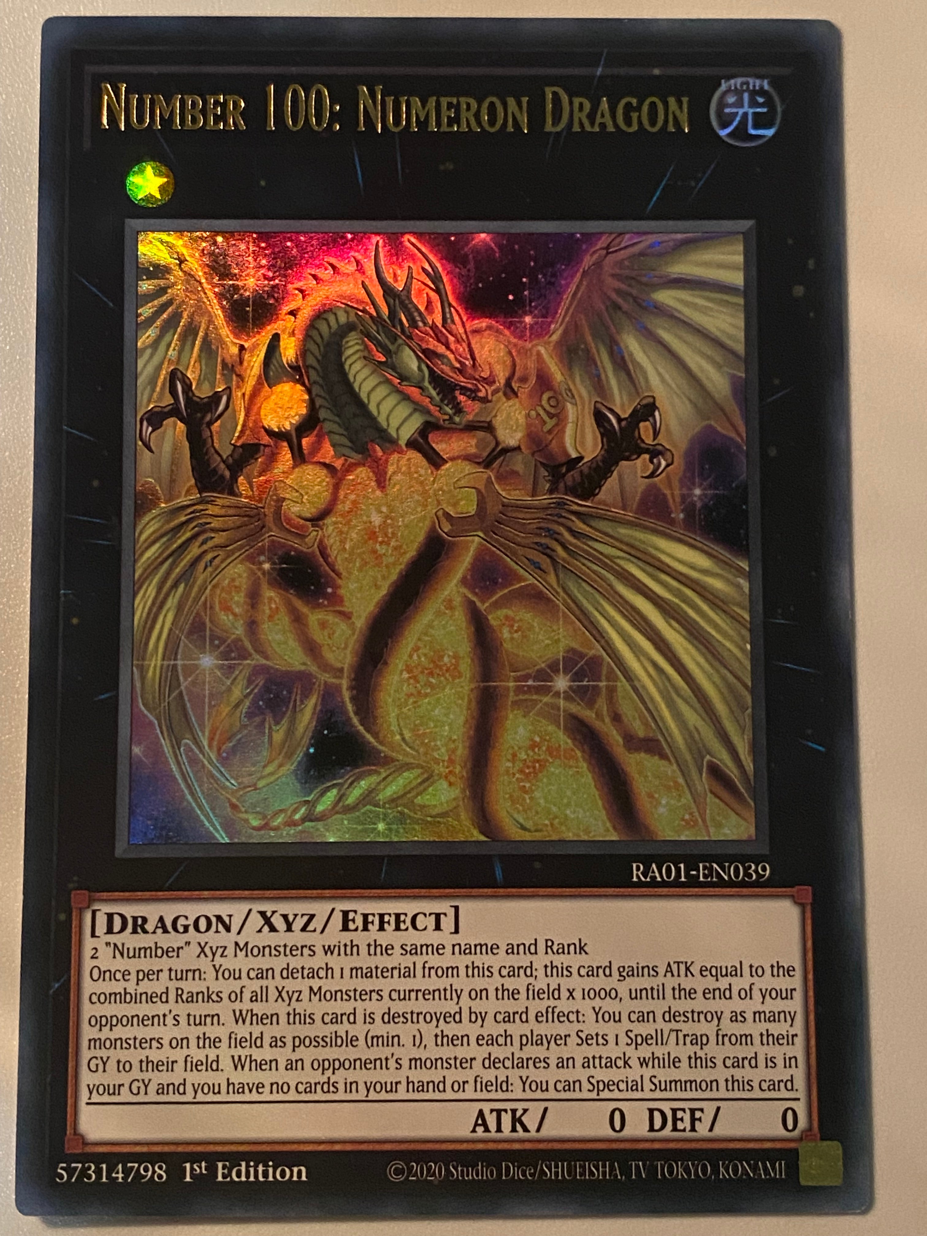 yugioh number card 100 Yu Gi Oh 100: Numeron Dragon Quarter Century Secret RC04-JP040 25th Number 100: Numeron Dragon RA01-EN039