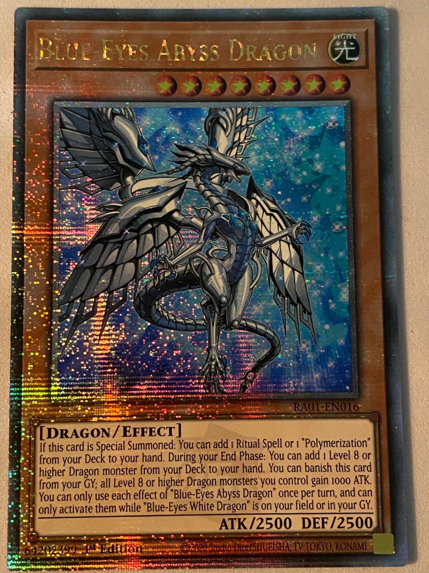 Blue-Eyes Abyss Dragon RA01-EN016