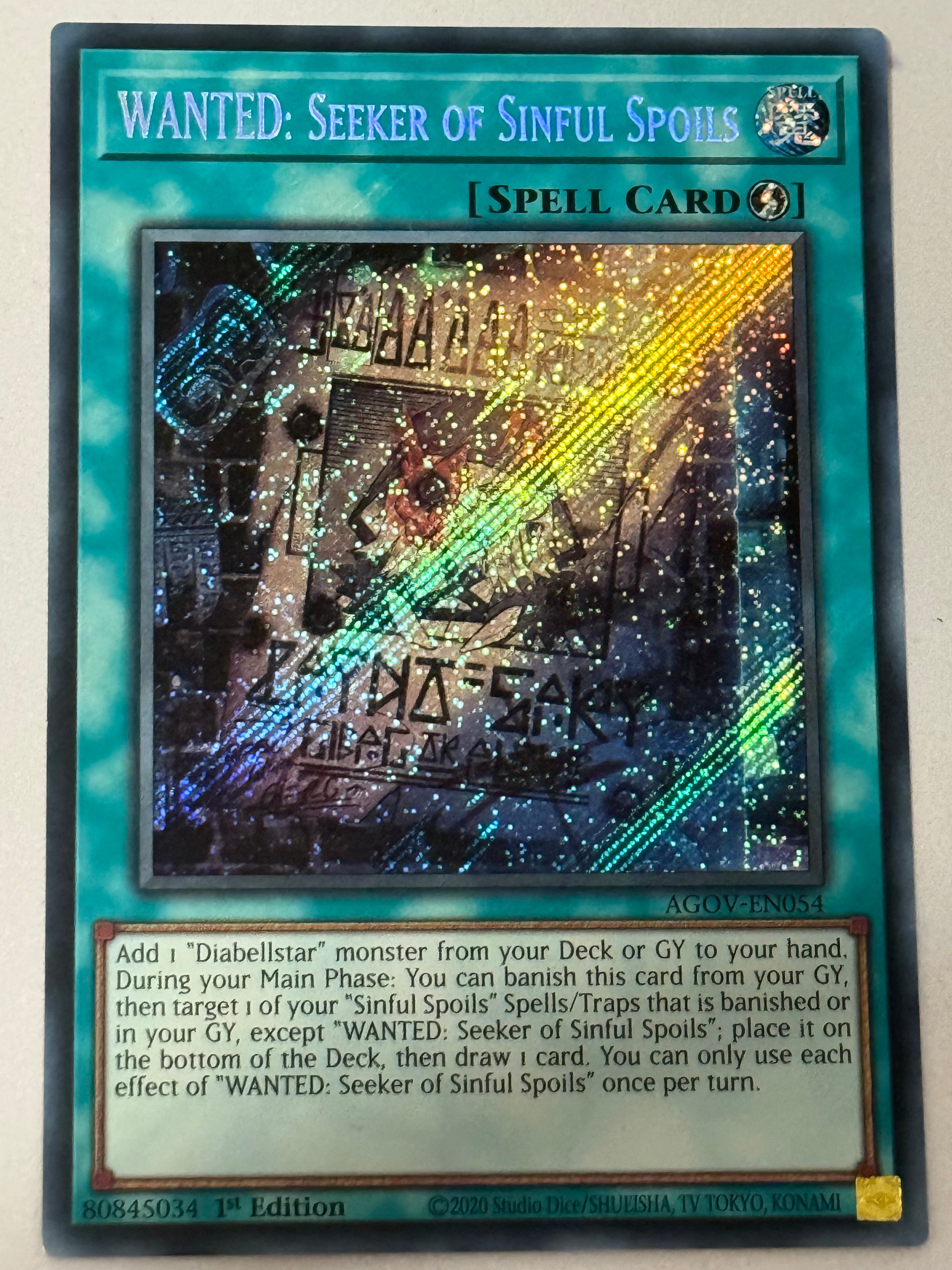 WANTED: Seeker Of Sinful Spoils AGOV-EN054 Genesis TCG WANTED: Seeker Of Sinful Spoils AGOV-EN054 Genesis TCG