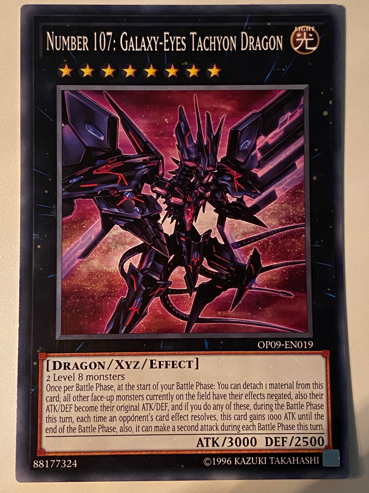 Number 107: Galaxy-Eyes Tachyon Dragon OP09-EN019