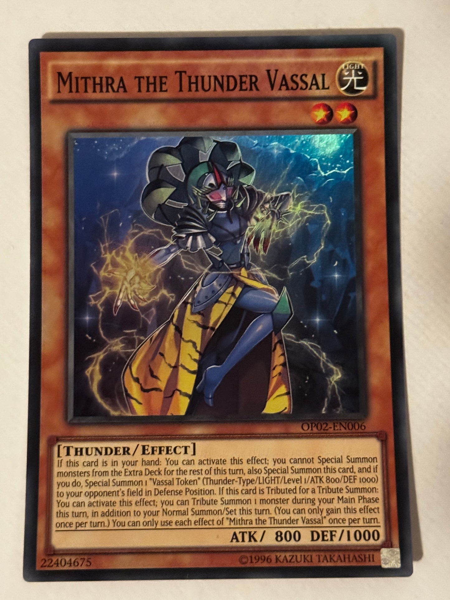 Mithra The Thunder Vassal OP02-EN006