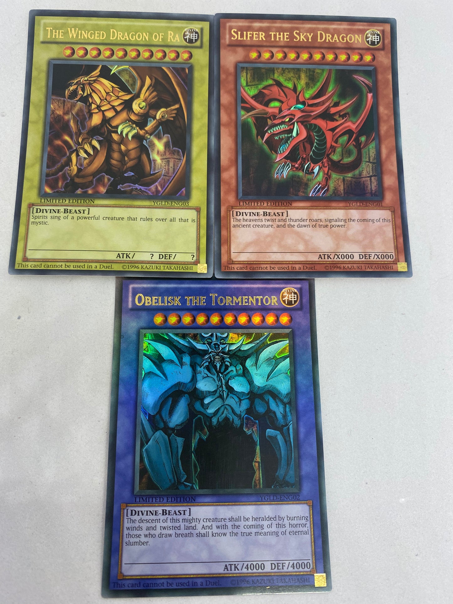 God Card Playset x3 YGLD-ENG001-002-003