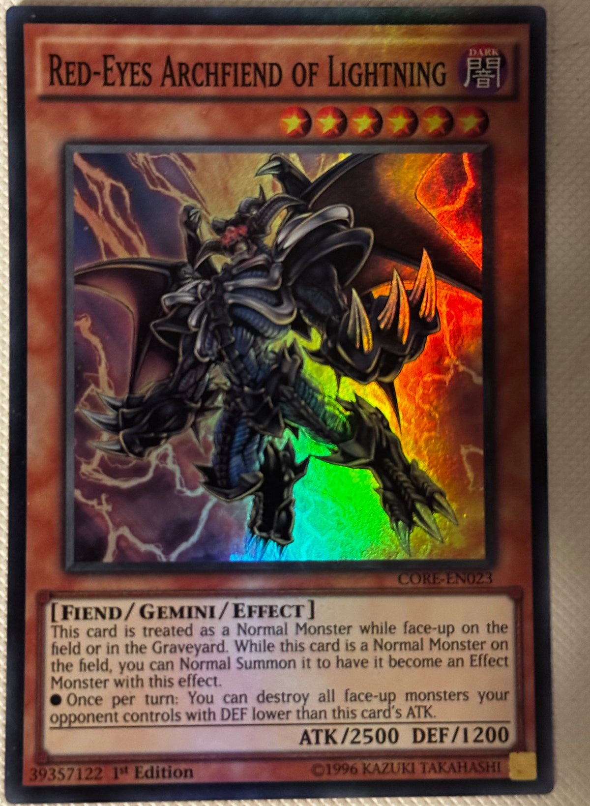 Red-Eyes Archfiend Of Lightning CORE-EN023