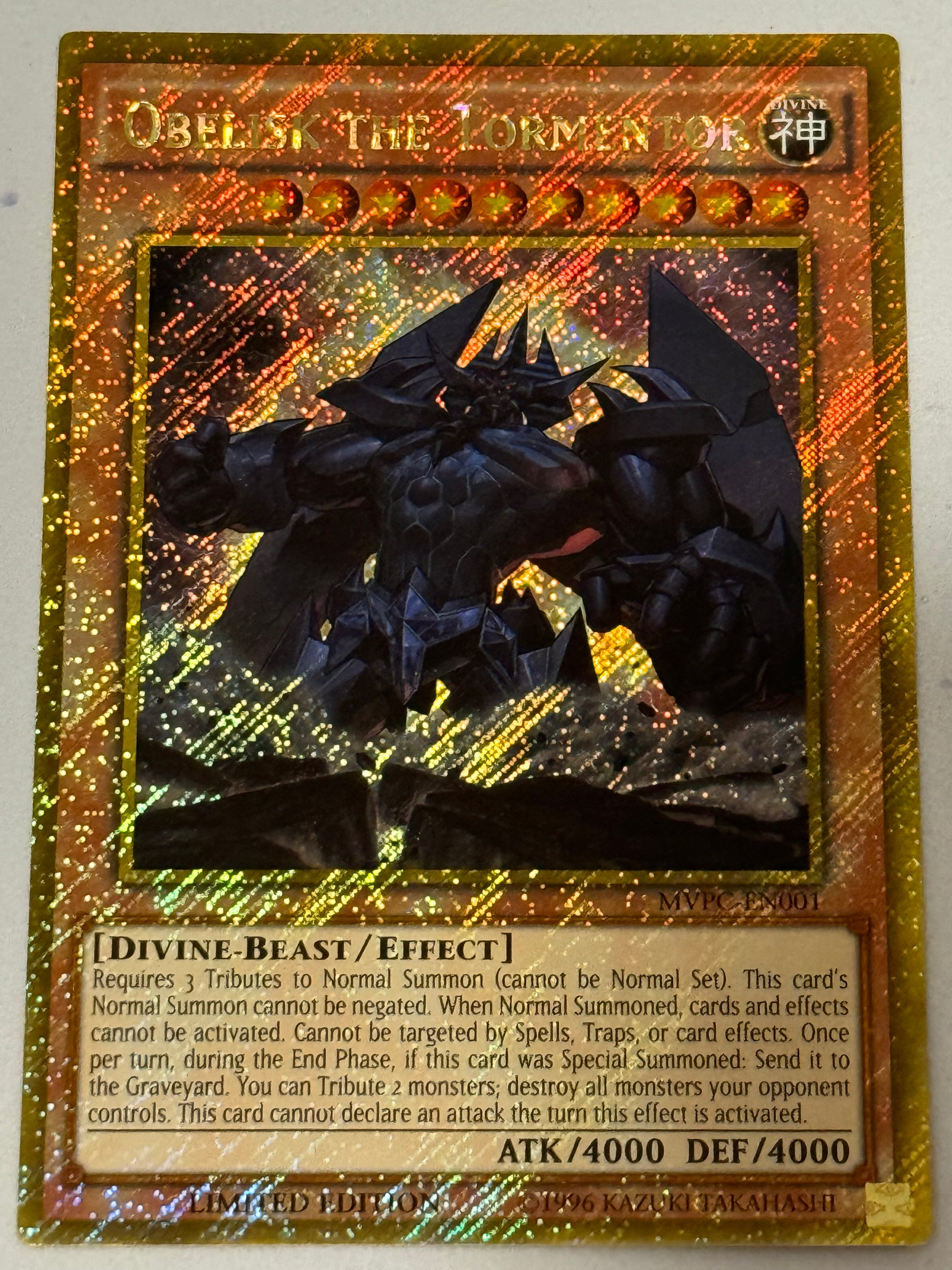 obelisk the tormentor gold pokemon card Obelisk The Tormentor MVPC-EN001 – Genesis TCG