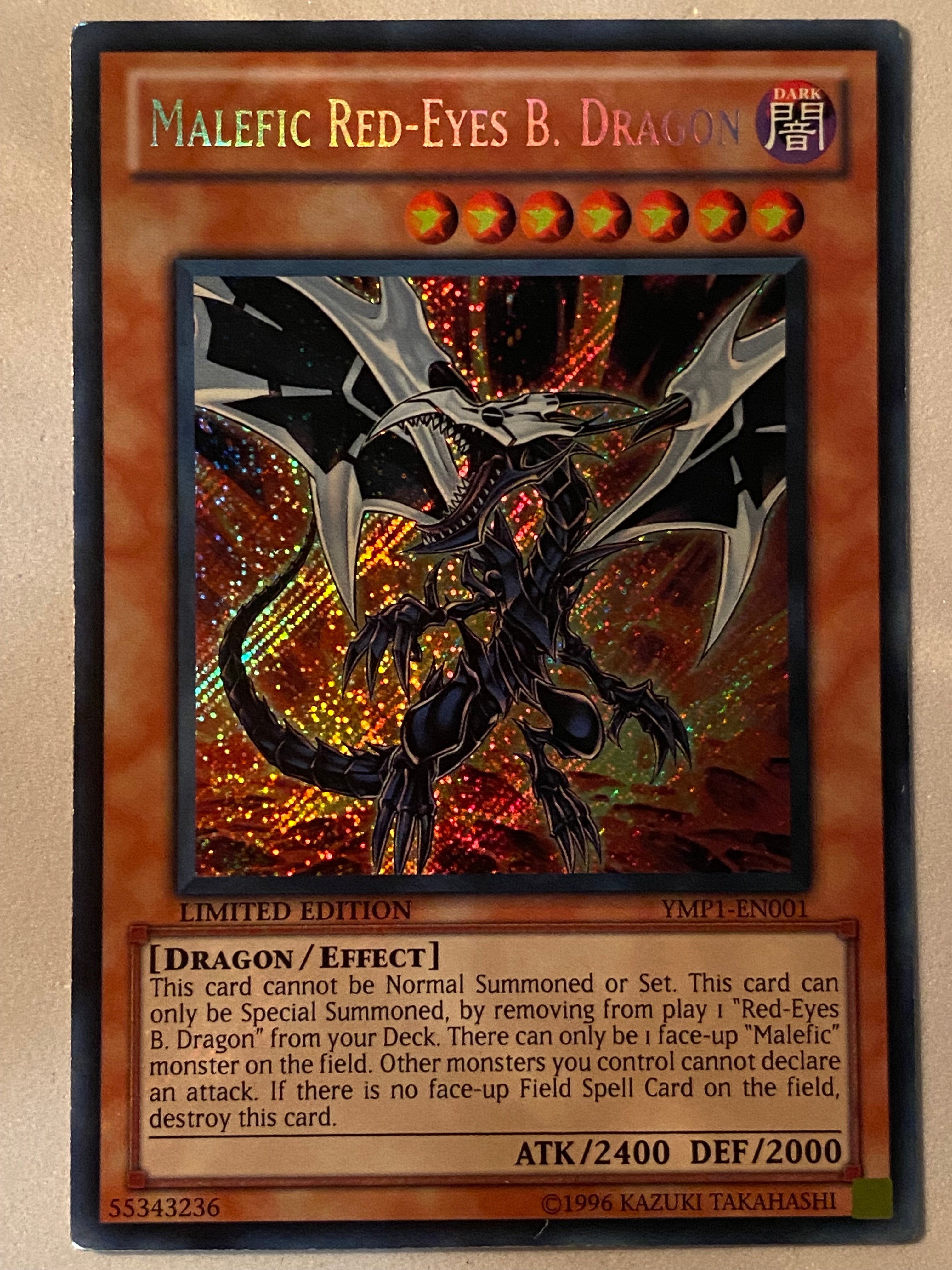 Yu-Gi-Oh Malefic Red-Eyes B. Dragon Yu-Gi-Oh! Japanese Malefic Red-Eyes B. Dragon Secret Rare Card YMP1-JP001 Yugioh Deck Yu-Gi-Oh Malefic Red-Eyes B. Dragon Yu-Gi-Oh! Japanese Malefic Red-Eyes B. Dragon Secret Rare Card YMP1-JP001 Yugioh Deck