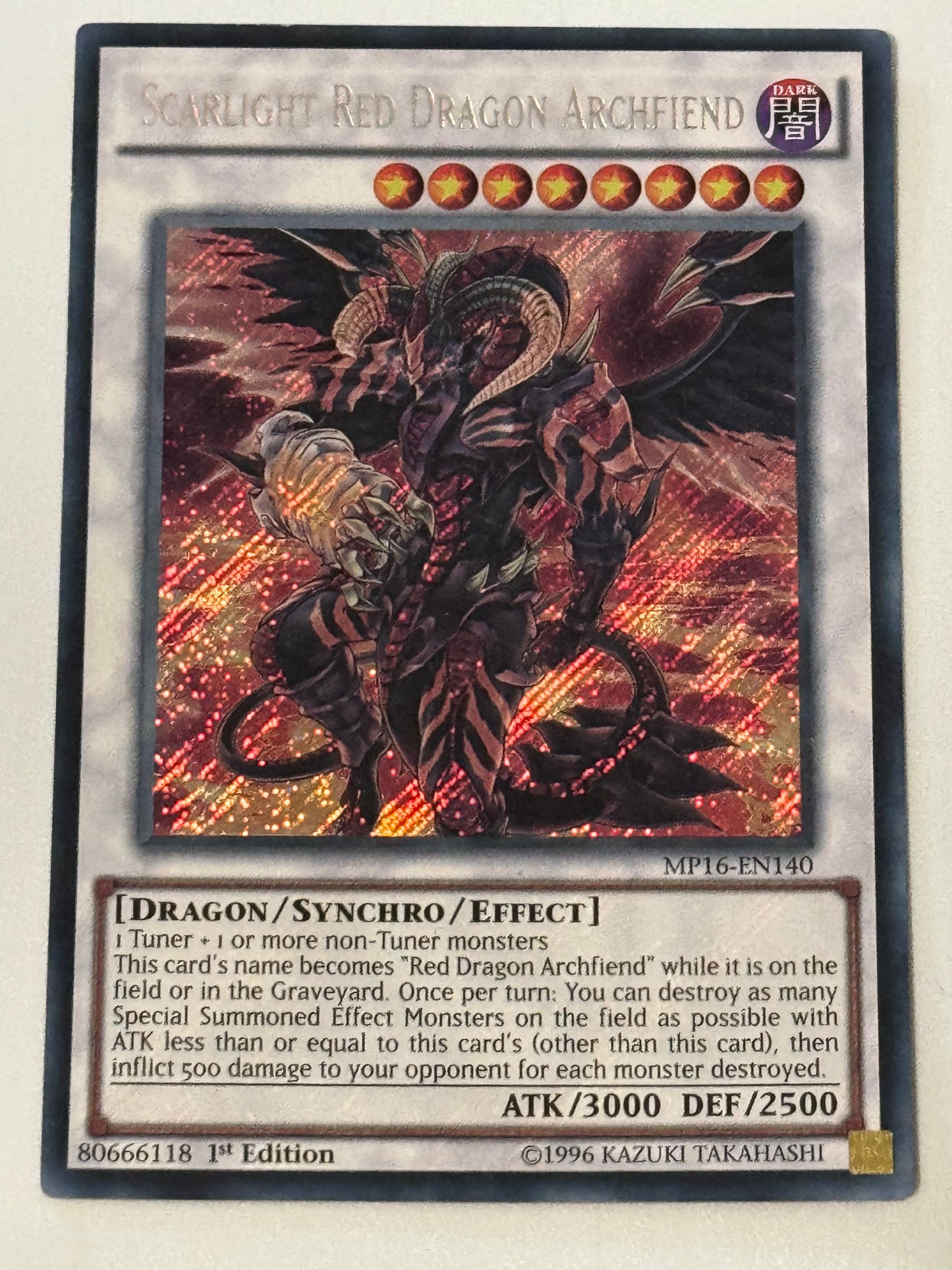 SCARLIGHT RED DRAGON Archfiend 1st First Edition Yu-Gi-Oh DPDG EN 031 SCARLIGHT RED DRAGON Archfiend 1st First Edition Yu-Gi-Oh DPDG EN 031