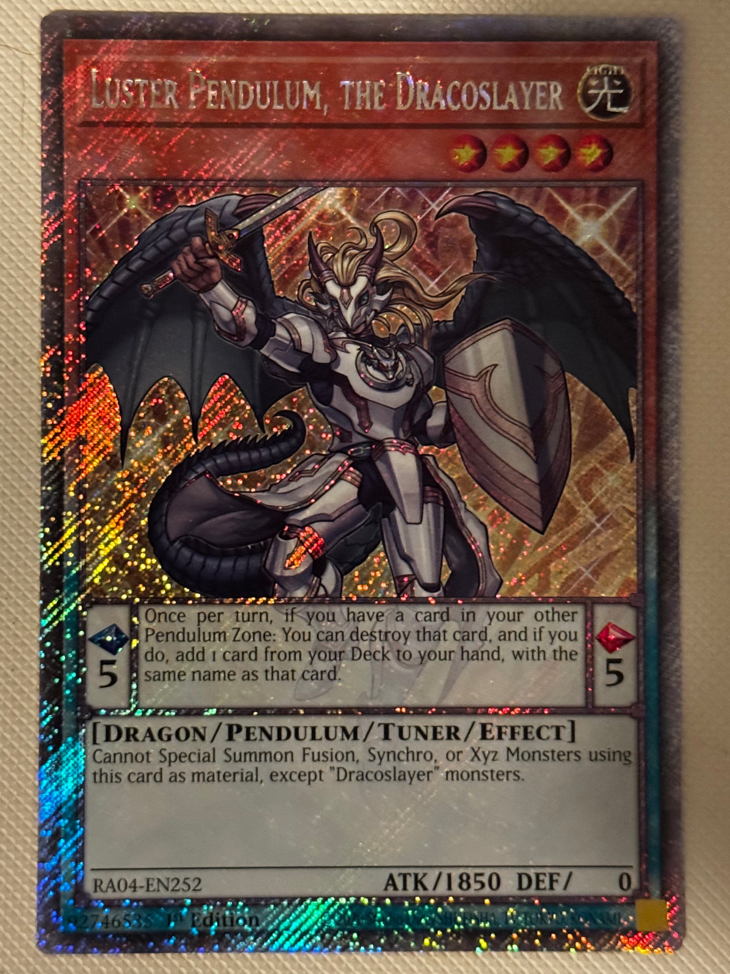 Luster Pendulum, The Dracoslayer RA04-EN252