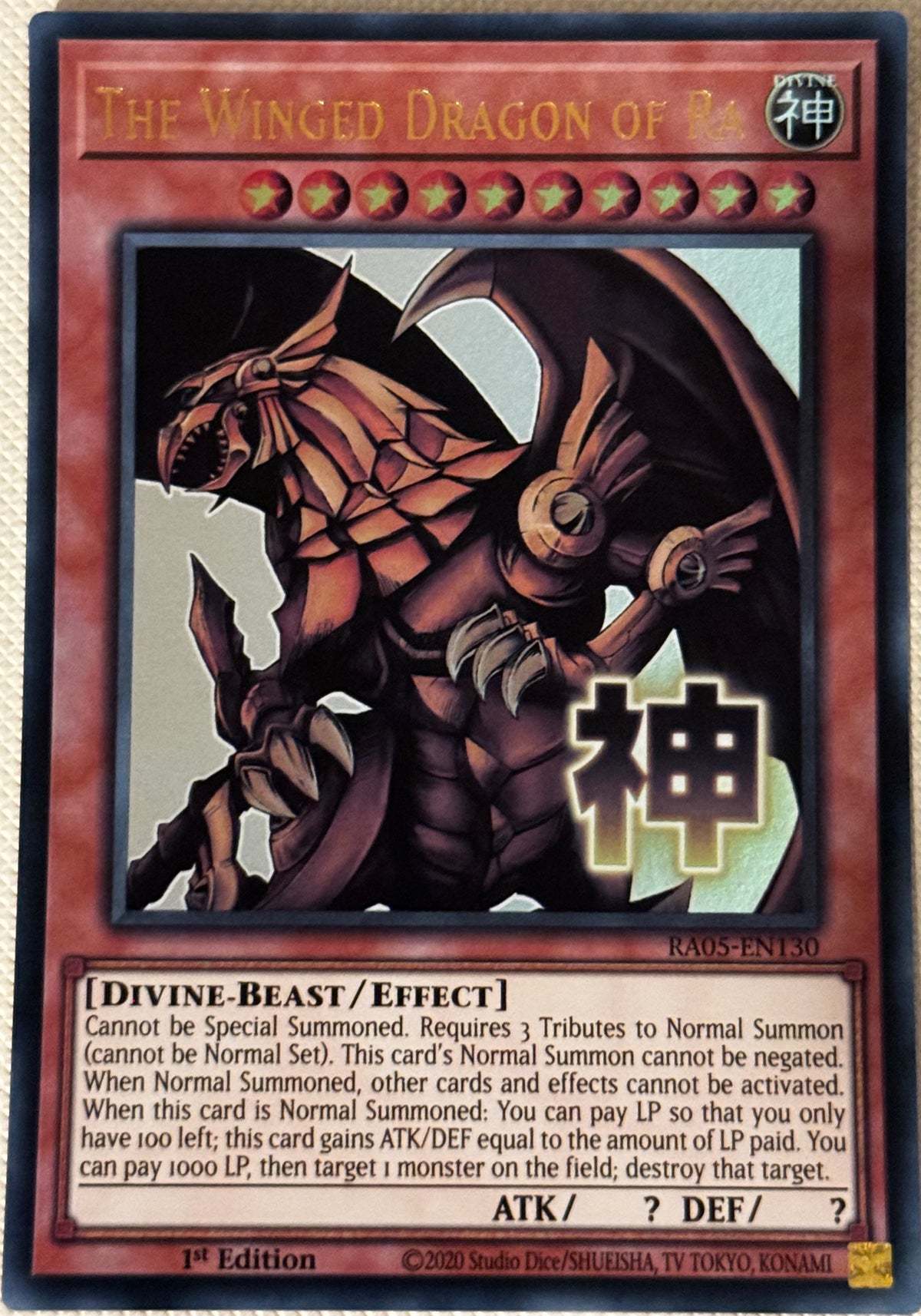 The Winged Dragon Of Ra RA05-EN130