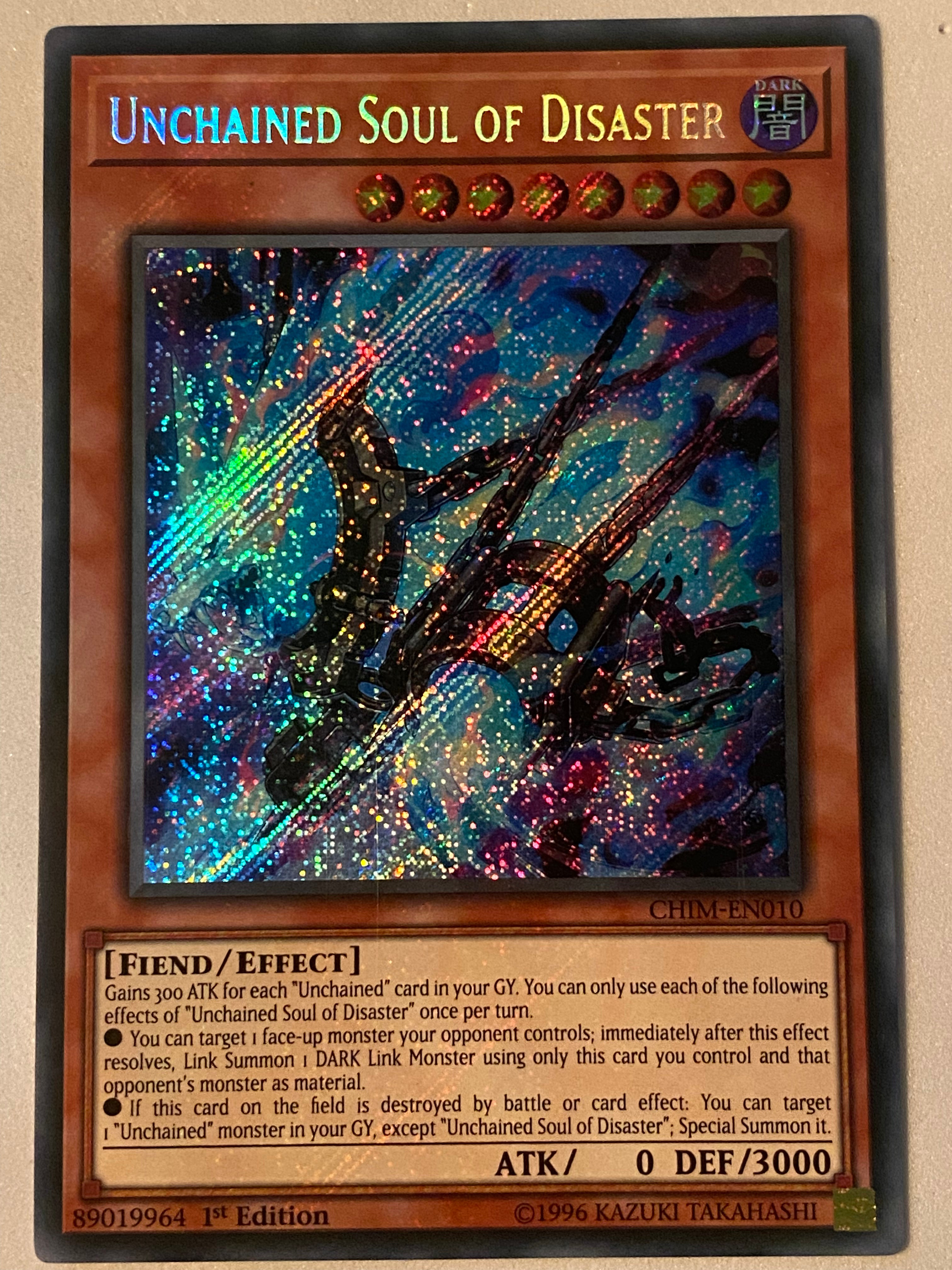 Yu-Gi-Oh! Unchained Soul Of Disaster - CHIM-EN010 Secret Rare Unlimited Edition Trading Card