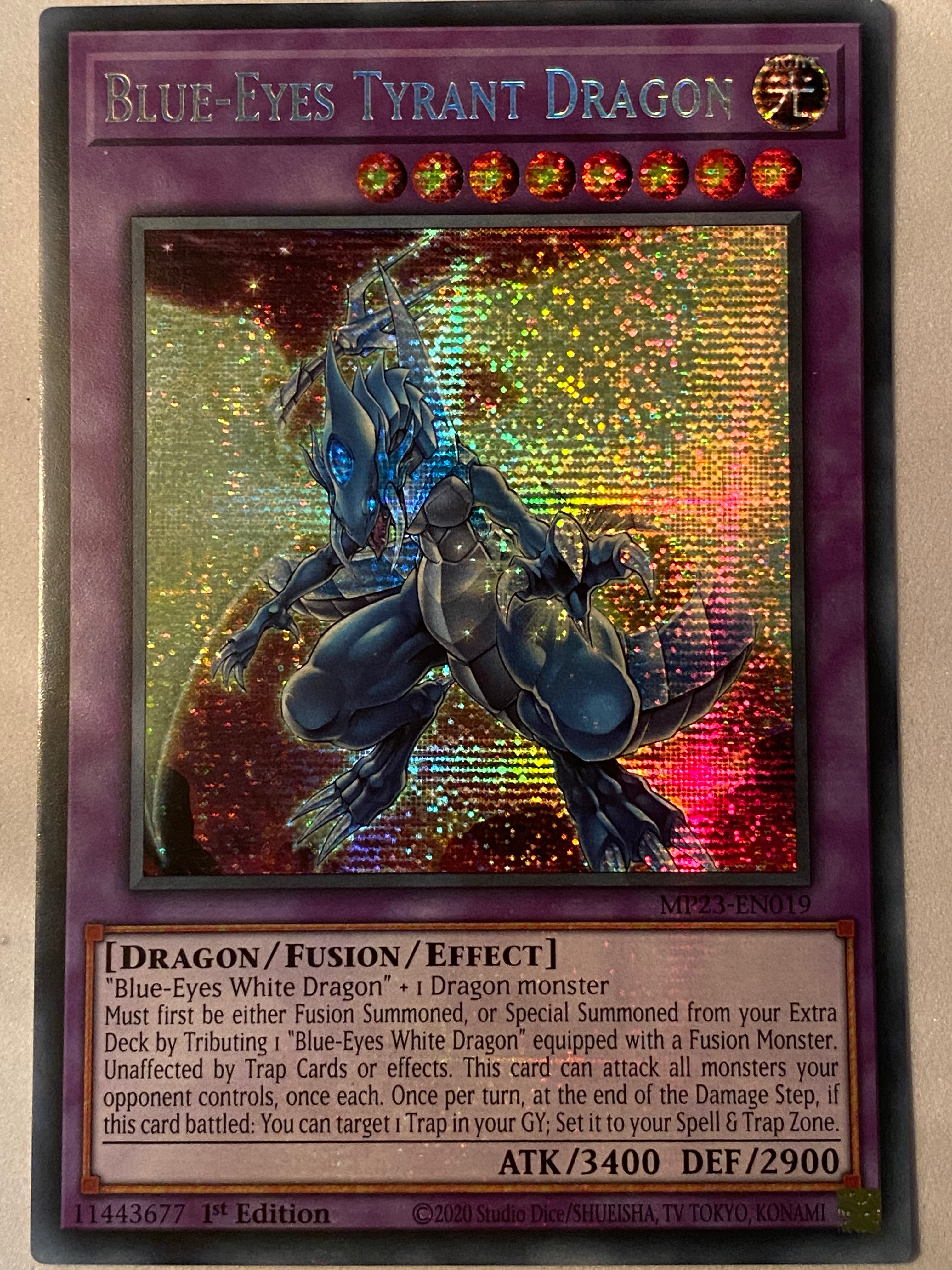 Yu-Gi-Oh! Blue-Eyed Dragon Tyrant - MP23-DE019 - Secret Rare - 1st Edition (German) - Near Mint