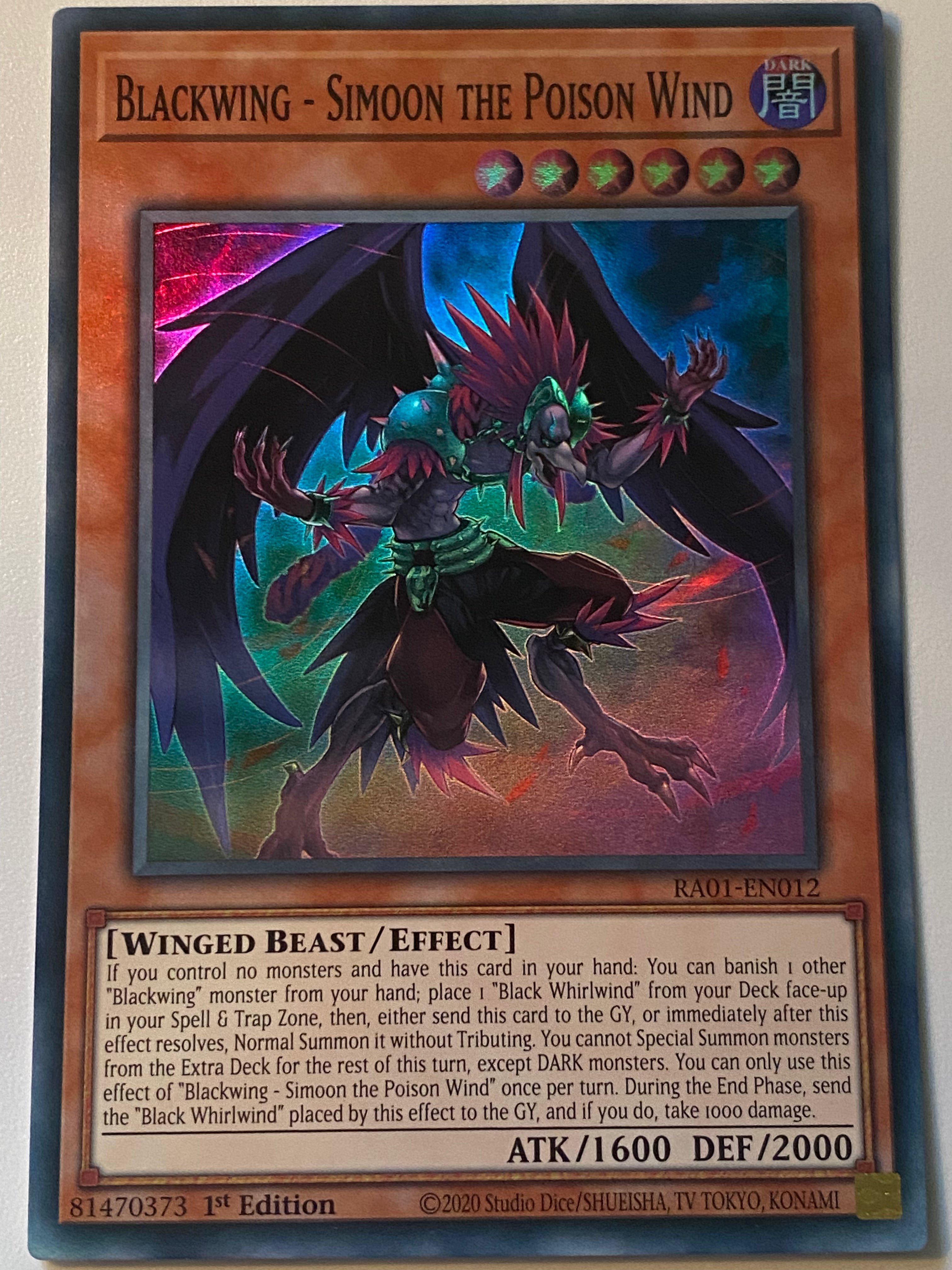 Blackwing - Simoon The Poison Wind RA01-EN012 – Genesis TCG