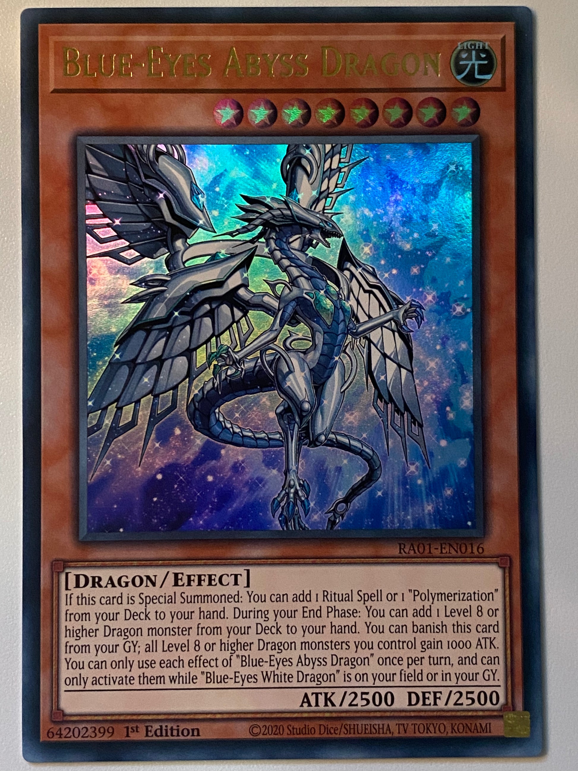 Yu-Gi-Oh! Blue-Eyes Abyss Dragon – Secret Rare – RA01-EN016 – 1. Auflage Yu-Gi-Oh! Blue-Eyes Abyss Dragon – Secret Rare – RA01-EN016 – 1. Auflage