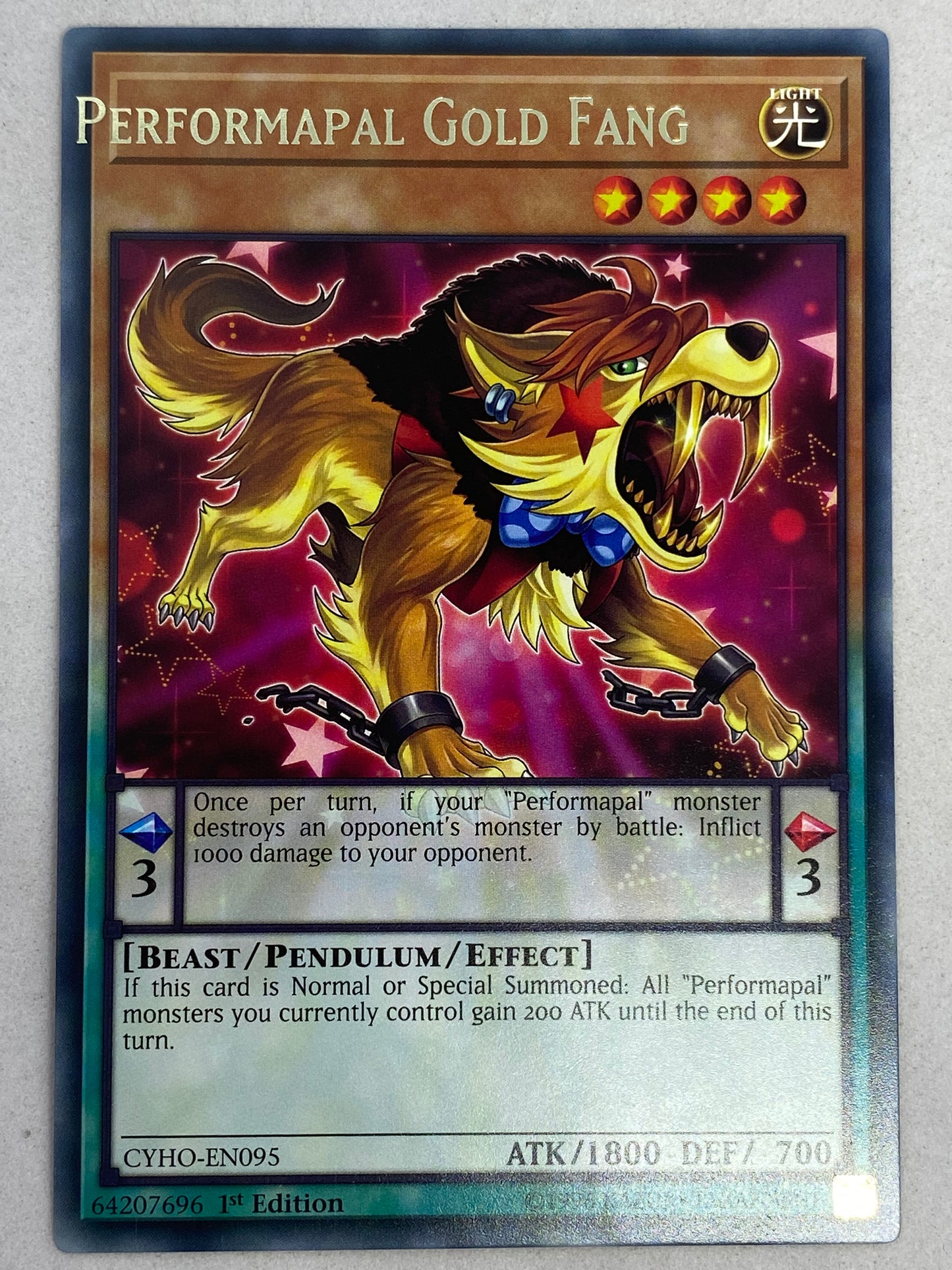 Performapal Gold Fang CYHO-EN095 Misprint