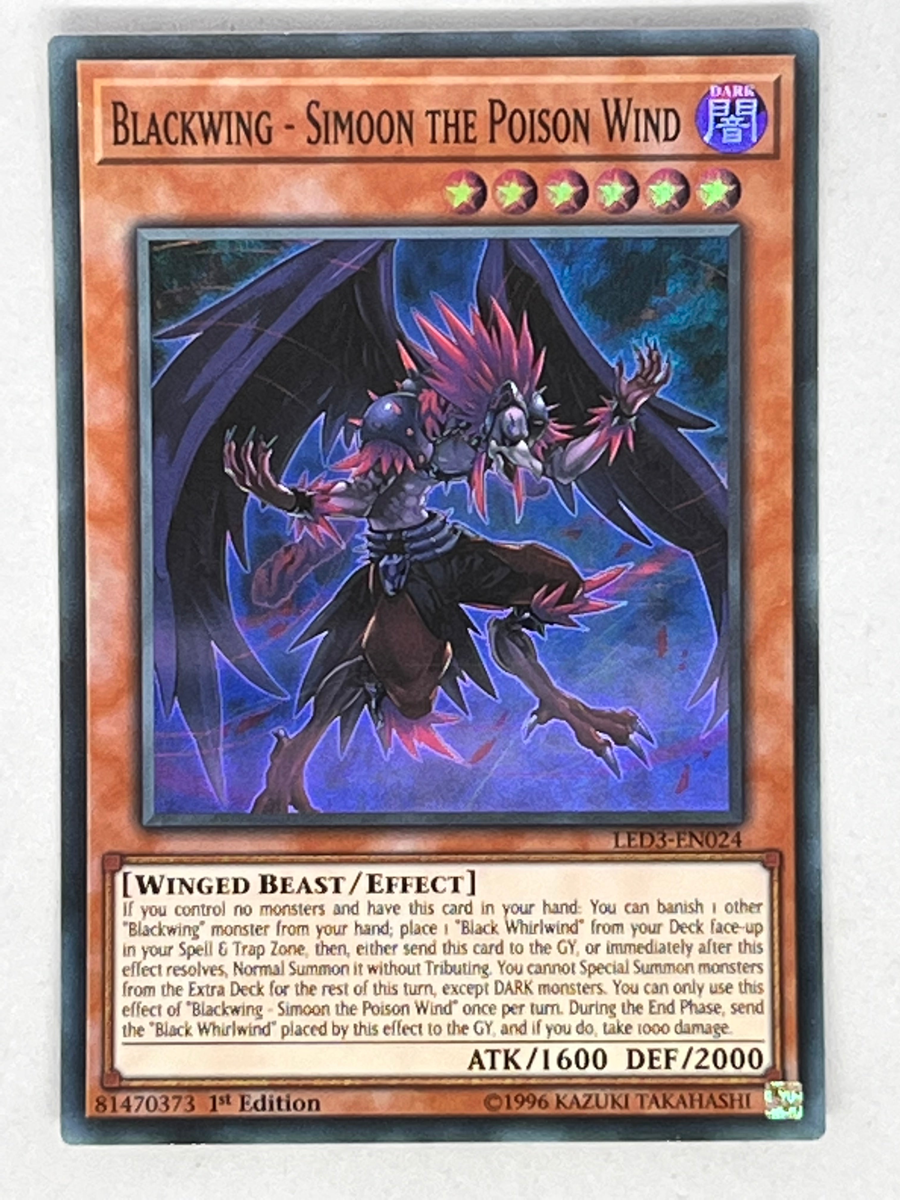 Blackwing - Simoon The Poison Wind LED3-EN024 – Genesis TCG